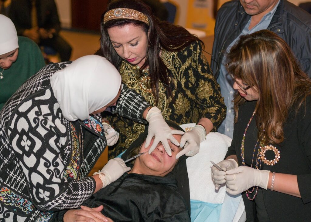 Hands-on injection training session
